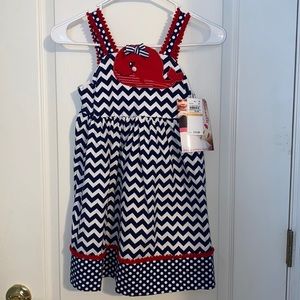 Nannette Red White and Blue Whale Dress